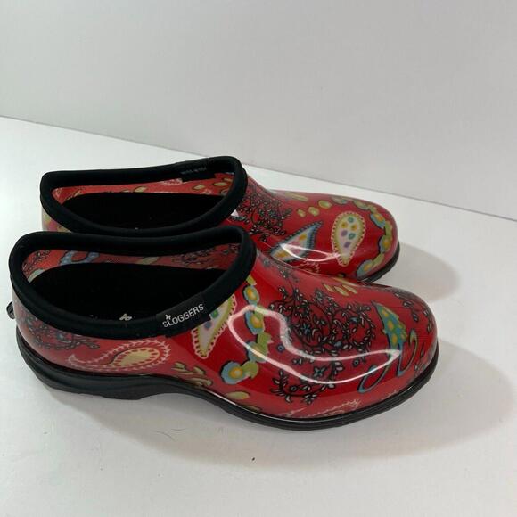 Sloggers Womens Rain Garden Shoes Size 7 Red Rubber Booties For Mud and Water - Picture 4 of 7